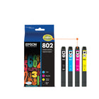 Epson - Cartouches d'encre 802 - Capacité standard - Noir/Couleur CMJ-Manipulation sans souci - impressions résistantes au maculage, à la décolouration et à l’eau