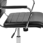 Flash Furniture Chaise De Bureau Pivotante Exécutive Nervurée Leathersoft-Noir (BT20595M1BK)-Les bras rembourrés en métal chromé soutiennent le haut du corps