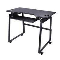 Rocelco - Ensemble de rehausseur de bureau de luxe à hauteur ajustable de 46" et support au sol - Noir-ENSEMBLE DE BUREAU PERMANENT: Comprend le convertisseur de bureau debout de 46 "(DADR-46) et le support de plancher mobile de luxe (DADR-FSM) pour convertir la colonne montante de bureau en un bureau assis-debout entièrement roulant