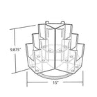 Azar Displays – Porte-brochures rotative à 9 pochettes avec 3 plis (252810)-Fabriqué en styrène cristal