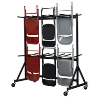 Flash Furniture – Chariot pour chaises pliantes suspendues, noir-Chariot pour chaises pliantes