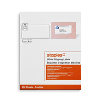 Staples - Étiquettes postales blanches pour imprimantes jet d'encre/laser, 2" x 4", paq./2500-Créez des étiquettes personnalisées