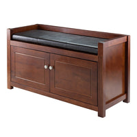 Winsome – Banc de rangement 2 pièces Hall avec coussin, fini noyer (94392)-Banc