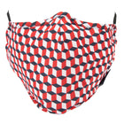 Nautica - Objectif sécurité, Approuvé TSA, Pochette à dragonne avec 2 masques tendance et 4 filtres de remplacement pour masque-Pochette à dragonne transparente, masque marine uni, masque imprimé géométrique rouge/marine/blanc, 4 filtres blancs