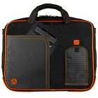 Classic Clamshell Sacoche pour Ordinateur Portable 13,3 po, Noir et Orange-La sangle du chariot permet un transport mains libres avec les bagages