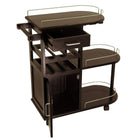 Winsome – Chariot de divertissement avec porte-verre, armoire et tiroir, espresso-3 tablettes ouvertes pour le service et le rangement