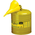 JustriteMD – Bidon de sécurité de type I avec entonnoir, 1 gal, 9 1/2 x 11 po, jaune-Les bidons de sécurité de type I sont conçus avec un seul bec pour remplir et verser toutes sortes de liquides inflammables
