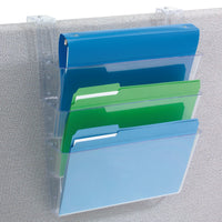 Staples - Classeur mural  - 3 compartiments - format lettre - transparent - paquet de 3-Classeurs muraux format lettre