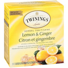 Twinings – Sachets de tisane Citron & Gingembre, paq./50-Portion : 100 g