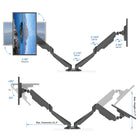 ShoppingAll - Support de montage pour deux moniteurs avec 2 bras pivotants - noir-5