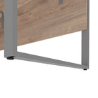 Bestar Aquarius Bureau avec un caisson - Brun rustique & Graphite-Base en acier avec patins niveleur
