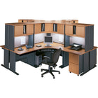 BushMD – Bureau 60 po de la collection Cubix, cerisier naturel/gris ardoise-29,80 haut x 59,56 large x 26,81 profond (po)