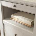 Sauder - La Collection Larkin Ledge Bureau - Finition Glacier Oak-Assemblage rapide et facile grâce aux moulures glissees brevetees.