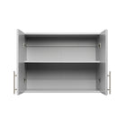 Armoire Murale Empilable Prepac Elite, Gris Clair (GEW-3224)-Les portes en MDF avec des bords profilés (arrondis) ajoutent un niveau de sophistication