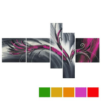 Design Art – Abstract Thought, impression sur toile tendue, 5 panneaux (PT143-PINK)-Impression