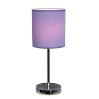 All the Rages - Abat-jour pour lampe de table chromée, collection Simple Designs, violet (LT2007-PRP)-Base en métal chromé avec abat-jour en tissu violet