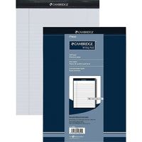 Cambridge® – Tablette de papier de qualité supérieure, 8 1/2 po x 11 3/4 po, ligné large, blanc, 70 feuilles-Endos extra rigide pour une bonne surface d'écriture