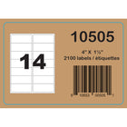 Labelcraft Products  - Étiquettes Zéro Déchet - 4" x 1,5" - 2100 Étiquettes-14 étiquettes par feuille, 150 feuilles