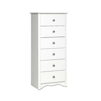 Prepac™ - Commode Monterey à 6 tiroirs, 53 1/4 po, blanc-Bois composite stratifié blanc avec construction en panneau MDF solide