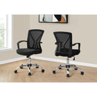 Monarch Specialties - 7460 Chaise De Bureau - Noir/Base Chrome-Le dossier incurvé de conception ergonomique offreun soutien supérieur et une siège profond et extra-large généreusement rembourré fournit un confort exceptionnel