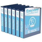 Davis Group Super offre Easyview, Reliure View à anneaux ronds 1.5 po, personnalisable, paquet de 6 - Bleu Royal-3 Reliure À Anneaux