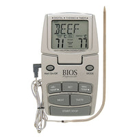 Bios Professional – Thermomètre de cuisson et minuterie programmables-Câble de 1 m résistant à la chaleur