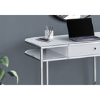 Monarch Specialties - 7520 Bureau 48 po L - Blanc Lustre/Metal Chrome-Style polyvalent pour la maison et le bureau