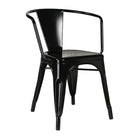 Nicer Furniture - fauteuil empilable industriel de style Tolix A - noir - paquet de 4-Fauteuil intérieur/extérieur