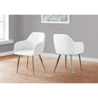 Monarch Specialties - 1190 Chaise - Simili-Cuir Blanc/Metal Chrome - Paquet de 2-Rembourré en similicuir blanc; le siège et le dos sont rembourrés pour plus de confort et de soutien