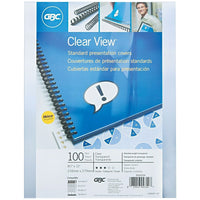 GBC - Couvertures de présentation standard Clear View, 11 po x 8 1/2 po, coins carrés, paquet de 100-Parfaites pour les petits et gros travaux de reliure.