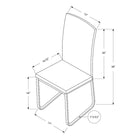 Monarch Specialties - 1092 Chaise - Simili-Cuir Noir/Chrome - Paquet de 2-Dimensions : 38 x 17 x 21