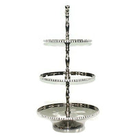 Elegance – Support à 3 niveaux pour gâteau, plaqué nickel avec chatons, 8 po/10 po/12 po (72836)-Support à 3 niveaux pour gâteau