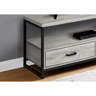 Monarch Specialties - 2871 Meuble Tv - 48 po L/Gris/Metal Noir-Matetriaux: panneau de particules, metal