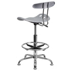 Flash Furniture – Tabouret de dessinateur éclatant de 30,5 po avec siège tracteur, argenté (LF215SILVER)-Construction en polymère haute densité