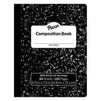 Pacon® – Cahier de composition, couverture rigide marbre noir, ens./12 (PACMMK37118)-Nombre de feuilles : 60