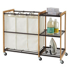 Chariot à linge à 3 sacs bronze TRINITY EcoStorage avec roulettes (TBFPBR-2101C)-Capacité de charge : 6,8 kg (15 lb) par sac