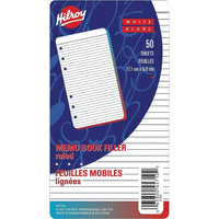 HilroyMD – Recharge de papier ligné pour mémo, 6 3/4 x 3 3/4 po, 50 feuilles-Recharge de papier blanc ligné à 6 trous