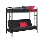 Lit superposé une place/futon - Noir-Futon se transformant rapidement et de manière sécuritaire en lit deux places