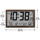 Marathon - Horloge atomique numérique Slim-Jumbo, bois-AUTO-RÉGLAGE - utilise les fréquences radio diffusées de l'horloge atomique colourado de NIST