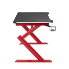 Brassex - Bureau de jeu - Noir/Rouge-porte-gobelet