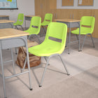 Flash Furniture - Chaise coquille verte, empilable et ergonomique de la série HERCULES avec cadre gris-Garantie à vie limitée sur le cadre