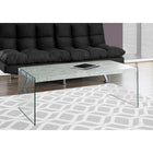Monarch Specialties - 3230 Table De Salon - Gris Cimente Et Verre Trempe-Dimensions : 16 x 44 x 22 (po)