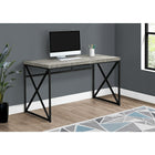 Monarch Specialties - Bureau d'ordinateur  I 7451, 48 po de longueur, style bois vieilli gris et métal noir-Surface de table épaisse