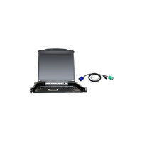 Aten Ensemble KVM à rail simple à 8 ports-Interface/ports : 8 ports KVM, port de gestion, port USB