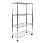 Seville Classics - Étagères grillagées en acier à 4 niveaux - 30" L x 14" W x 48" H-4 roues (2 verrouillables) et Pieds de nivellement vissables