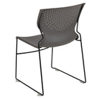 Flash Furniture - Chaise empilable grise à dossier complet de la série HERCULES, cadre enduit de poudre noire, paquet de 5-Quantité de pile: 25