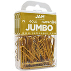 JAM Paper - Trombones géants multicolores, grand, doré, 75/paquet (21832060)-Quantité : 75 trombones/boîte
