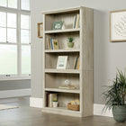 Sauder - Bibliothèque de rangement à 5 tablettes, 423033, fini chataîgnier blanchi-Deux tablettes réglables et deux fixes