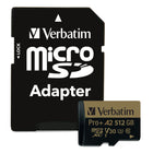 Verbatim - Carte mémoire Pro Plus 666X 512 Go microSDXC avec adaptateur, UHS-I V30 U3 Classe 10 avec classification A2-Classe de vitesse vidéo V30 — prise en charge de l'enregistrement vidéo 4K