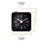 Marathon Watch - Mini réveil analogique sans tic-tac avec rétroéclairage automatique et fonction Snooze - Noir-Alarme Avec Snooze : fonction d'alarme facile à régler avec des boutons marche/arrêt et SNOOZE judicieusement placés.